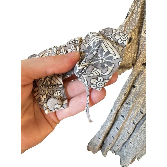 NATALIE MARTIN Fiore Maxi Dress Size Small Vintage Flowers Silver Boho Hippie - Picture 8 of 9